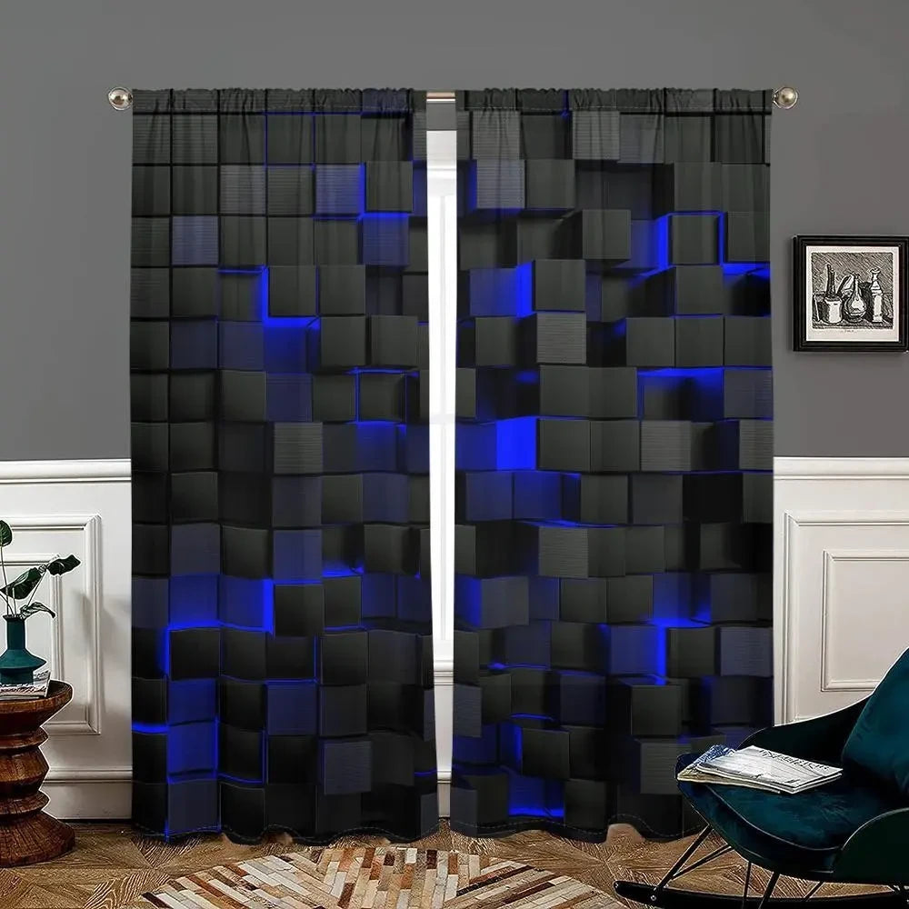 Abstract Geometric Window Curtain